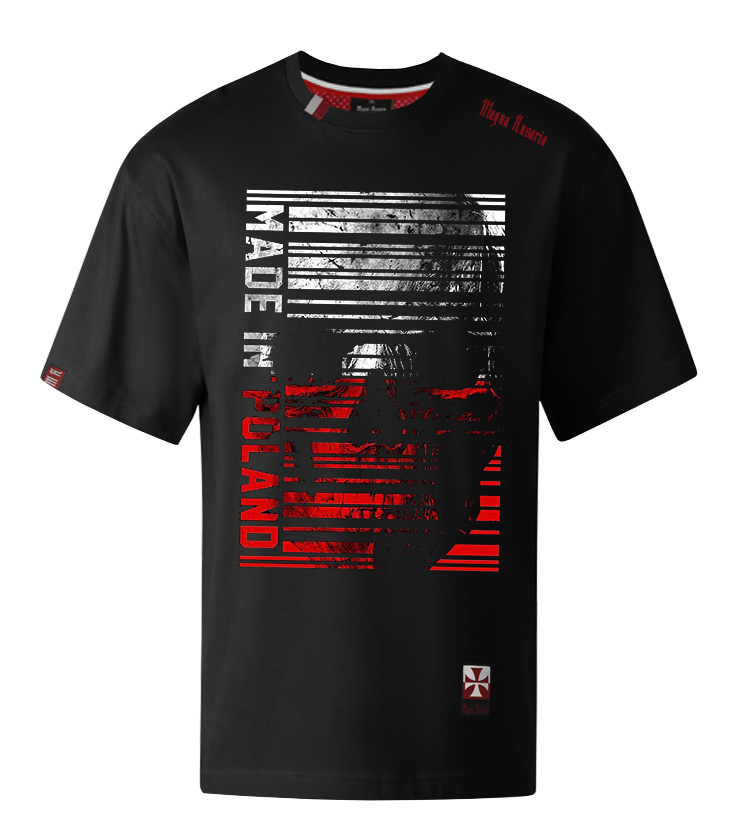 Koszulka patriotyczna, męska - made in poland, czarna