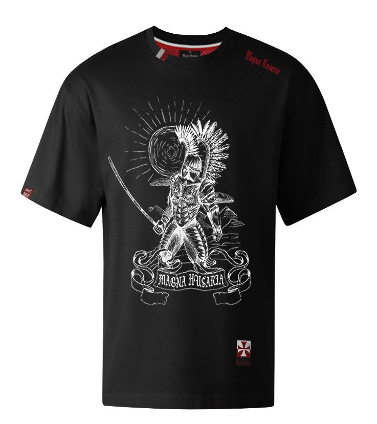 Koszulka patriotyczna, męska - husarz, czarna
