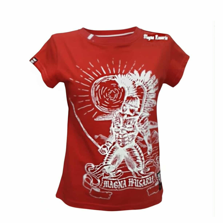 Koszulka patriotyczna damska - husarz - czerwona