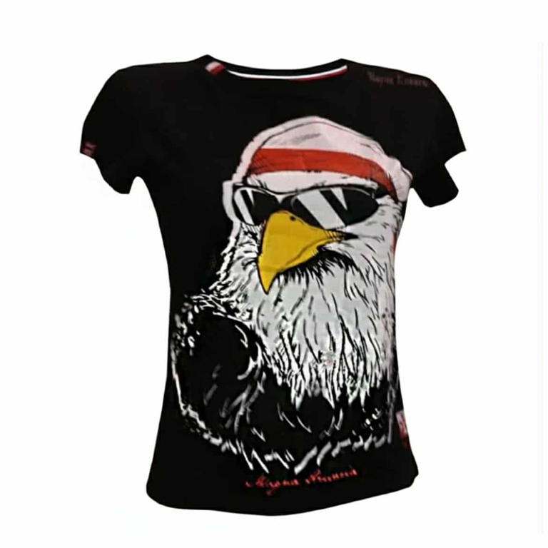 Koszulka patriotyczna damska - orzeł luzak - czarna
