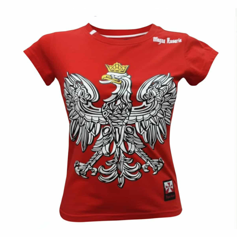 Koszulka patriotyczna damska - godło - czerwona