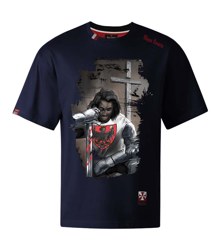 Koszulka patriotyczna męska - Grunwald 1410 - granatowa