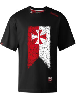 Koszulka patriotyczna, męska - proporzec husarski - czarna