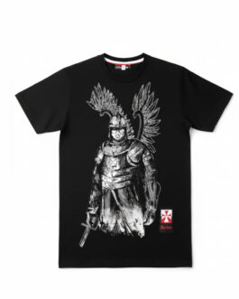 Koszulka patriotyczna dziecięca - Husarz 2 - czarna