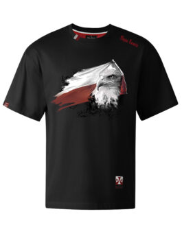 Koszulka patriotyczna, męska - flaga, czarna