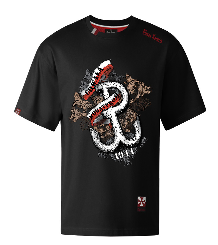 Koszulka patriotyczna, męska - pw, czarna.