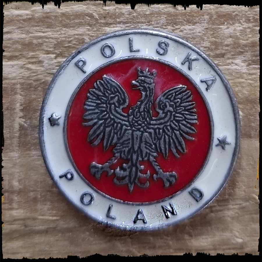 Znaczek, pins, orzeł - okrągły