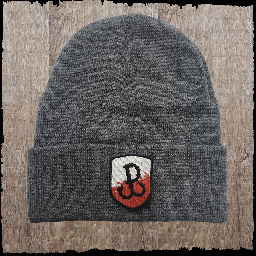 Czapka z haftem - Polska Walcząca (2) kolor szary melanż