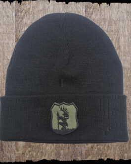 Czapka z haftem -Husarz - kolor czarny.