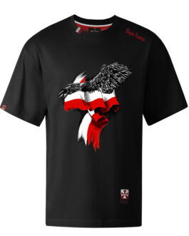 Koszulka patriotyczna, męska - flaga 2, czarna