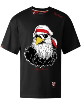 Koszulka patriotyczna, męska - orzeł luzak, czarna