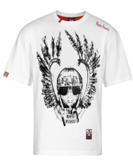 Koszulka patriotyczna, męska - szyszak - biała