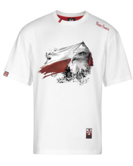 Koszulka patriotyczna, męska - flaga, biała