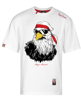 Koszulka patriotyczna, męska - orzeł luzak, biała