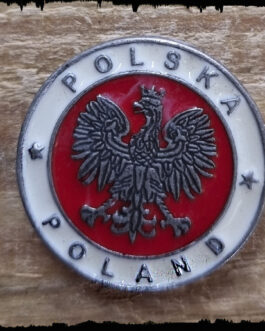 Znaczek, pins, orzeł - okrągły