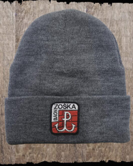 Czapka z haftem - Batalion Zośka, kolor szary melanż.