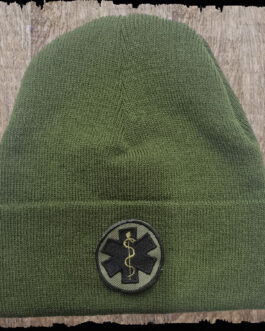 Czapka z haftem -ESKULAP gaszony- kolor khaki.