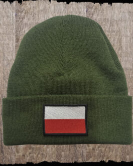 Czapka z haftem -Flaga- kolor khaki.