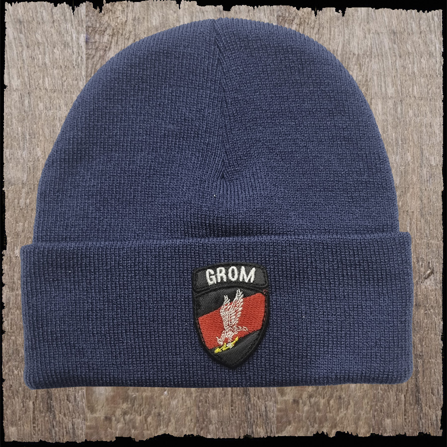 Czapka z haftem -GROM - kolor granatowy.
