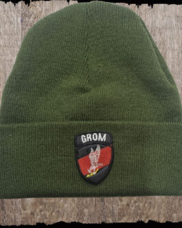 Czapka z haftem -GROM - kolor khaki.