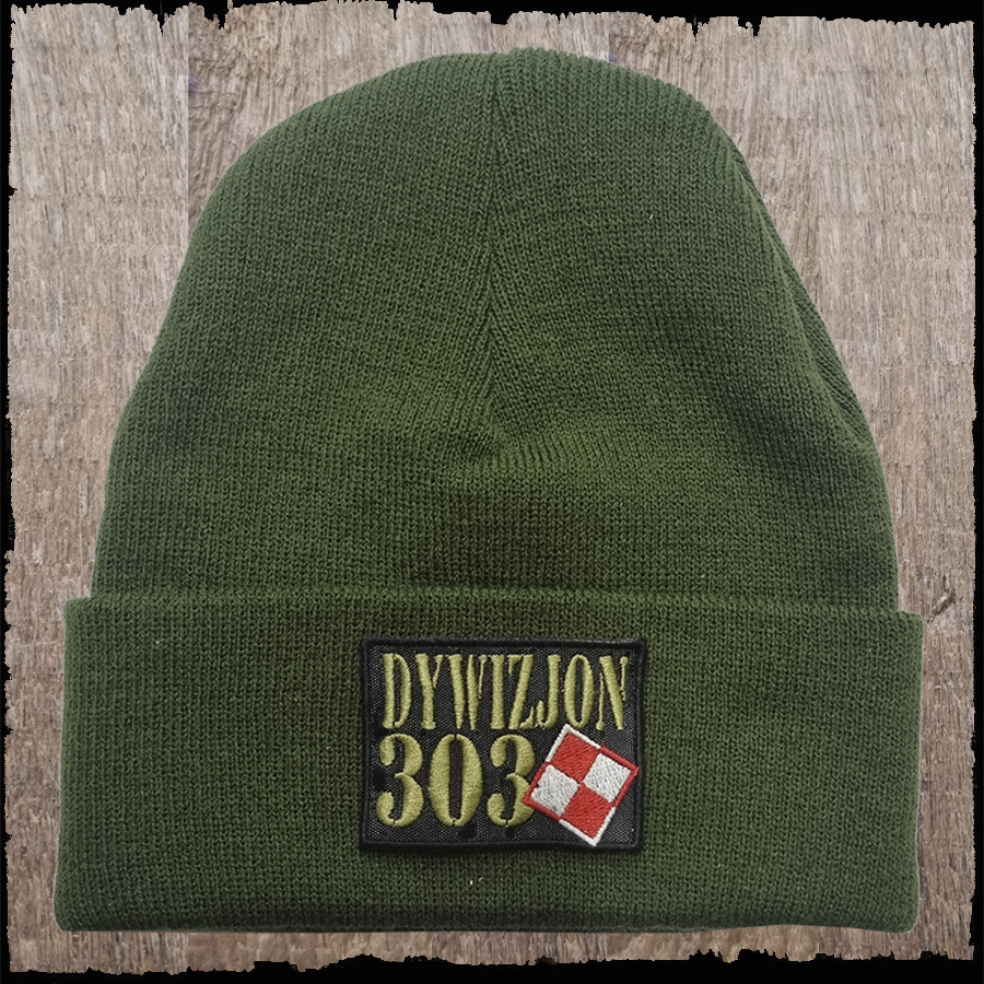 Czapka z haftem -Dywizjon 303 (2)  - kolor khaki.