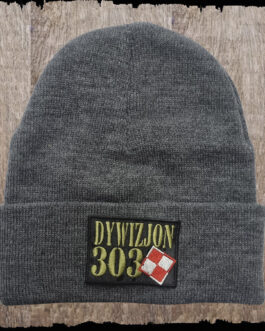 Czapka z haftem -Dywizjon 303 (2)  - kolor szary melanż.