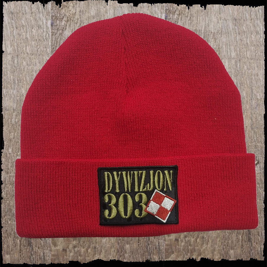 Czapka z haftem -Dywizjon 303 (2)  - kolor czerwony.