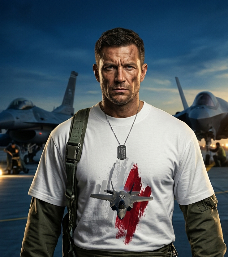 Koszulka męska -  F 35 Husarz (biała) 04