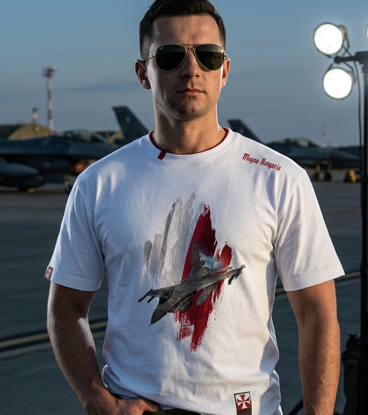 Koszulka męska -  F 16 (biała) 04