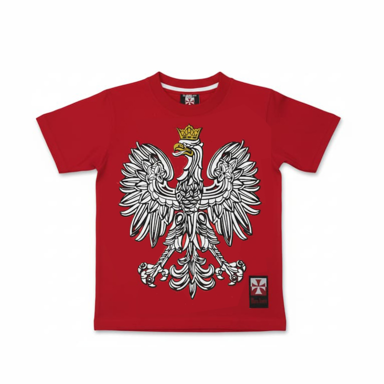 Koszulka patriotyczna dziecięca - godło - czerwona