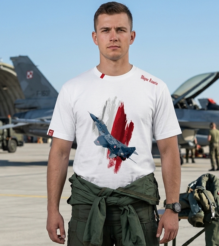 Koszulka męska - MIG 29 (biała) 04
