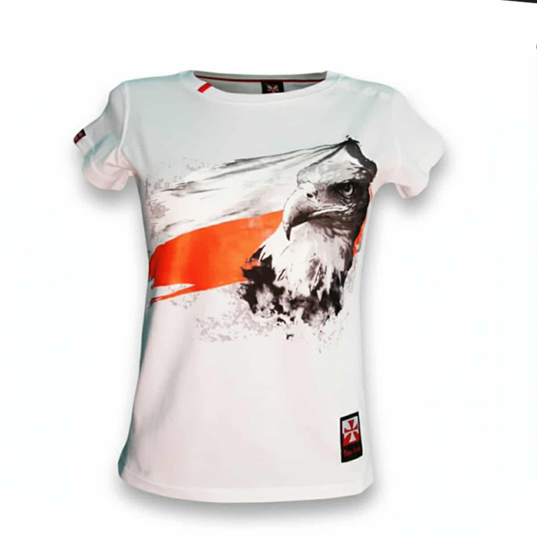 Koszulka patriotyczna damska - flaga - biała