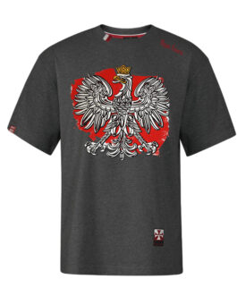 Koszulka patriotyczna, męska - godło, grafit