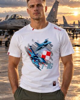 Koszulka męska - F 16 (biała)