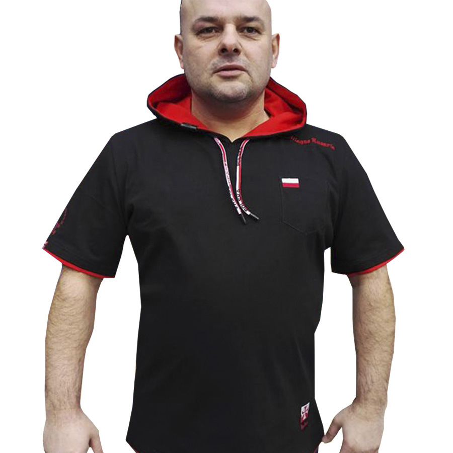 Koszulka patriotyczna, męska - Polska, czarna