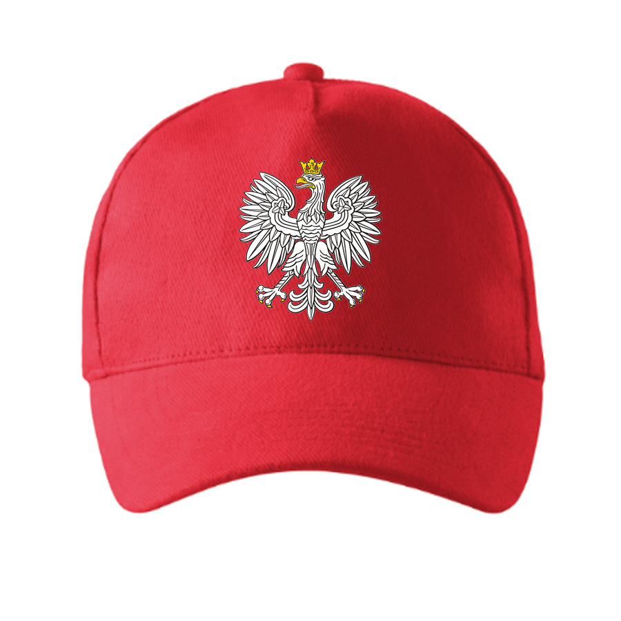 Czapka - orzeł, czerwona