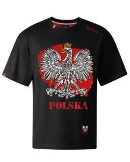 Koszulka patriotyczna, męska - godło, (czarna)